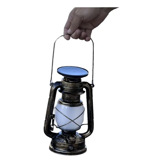Farol Solar Llama Fuego + Luz Blanca Recargable Usb