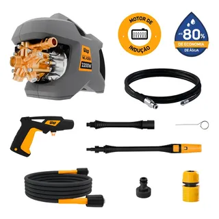 Lavadora e Desobstruidora de Alta Pressão WAP WL 4200 Ultra 5 Pistões 2200w 1305psi 510l/h Com Jato Regulável e Motor de Indução 220V