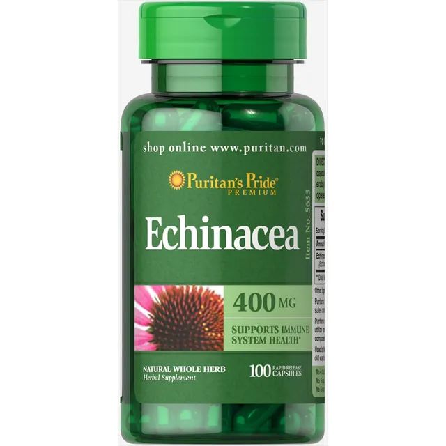 Equinacea 400 Mg Puritan´s Pride 100 Cápsulas Sabor Sin Sabor