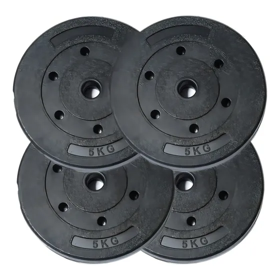 Set 4 Discos Preolímpicos Pvc 5 Kg C/u Total 20kg Color Negro