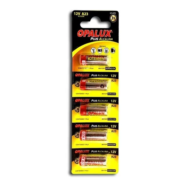 Pila Alcalina A23 Plus 12v Set 5 Und Op-23p5 Opalux