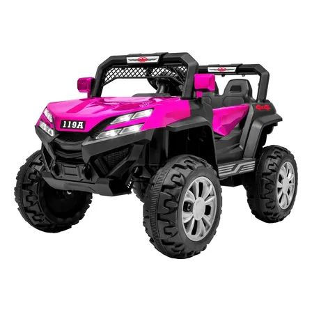 Carro Montable Buggy Electrico Luces Musica Usb Control Color Rosa