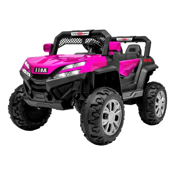 Carro Montable Buggy Electrico Luces Musica Usb Control Color Rosa