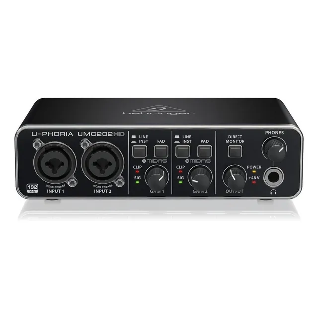 Interfaz de audio Behringer U-Phoria UMC202HD negra