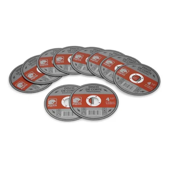 Discos De Corte Equus 4 ½'' Pack X 10 Unidad Color Rojo