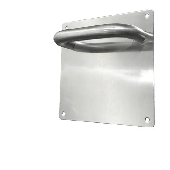 Manija Fija Con Placa Acero Inoxidable Ciega 173x173x1.2