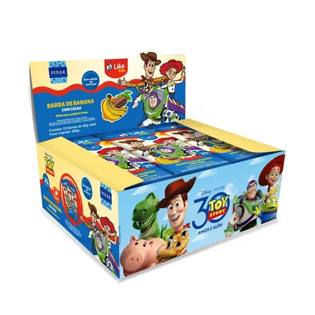 Barra De Fruta Toy Story Disney Banana C/ Cacau Sem Açúcar Vegana Caixa 12 Un Like Kids