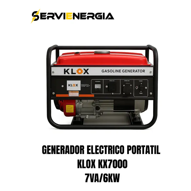 Generador Electrico Portatil Klox Gasolina 7kva/6kw Kx-7000