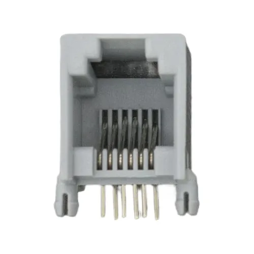 6 Unidades De Conector Jack Rj12 Gris Para Pcb