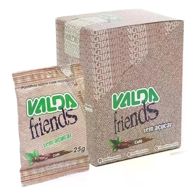 Pastilha Valda Friends Café Mentolado Kit Com 30 Sachês 25g