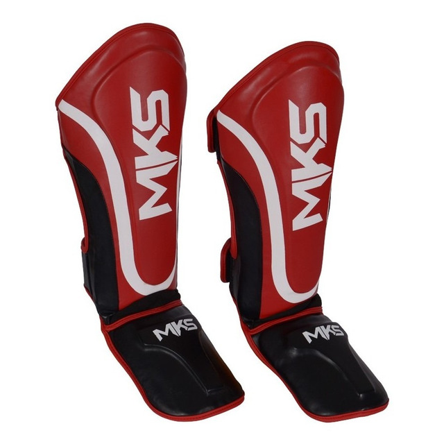 Caneleira Muay Thai E Kickboxing Mks Prospect Preto/vermelho Caneleira Muay Thai E Kickboxing Mks Prospect Preto/vermelho