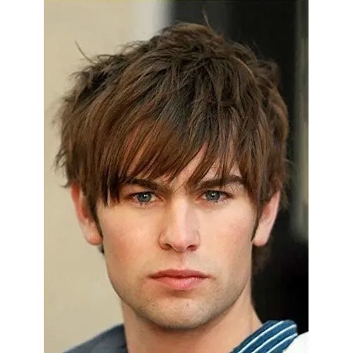 Baruisi Mens Short Wig Brown Layered Natural Sb7sj
