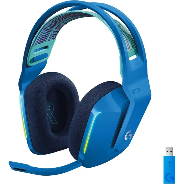 Audífonos gamer inalámbricos Logitech G Series G733 azul con luz rgb LED