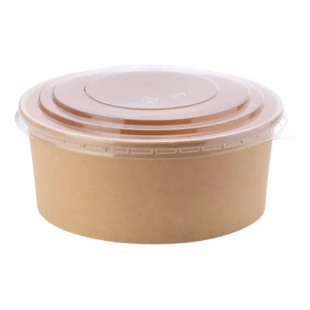 Bowl Kraft 1300 Ml C/ Tapa Envase Delivery Ecologico (50 Un)