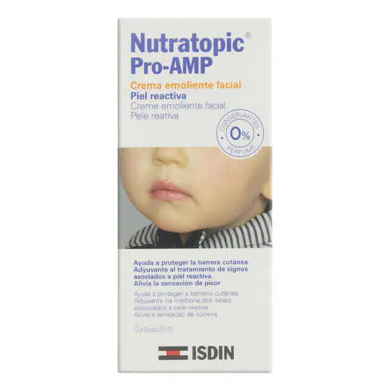 Crema emoliente facial y perfume Nutratopic Pro-AMP, 50 ml, tipo de piel de bebé