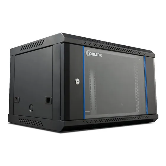 Rack Gabinete Pared Cerrado Fijo Puerta Vidrio 6u Onlink