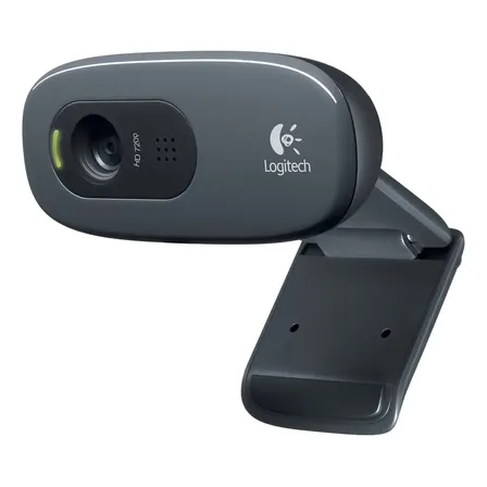 Webcam Logitech C270 Hd720 30fps Compatível Com Skype E Zoom Cor Cinza