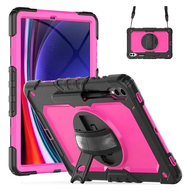 Funda Para Galaxy Tab S9 Plus 12.4 Rudo Correa Mica Plástica Color Rosa