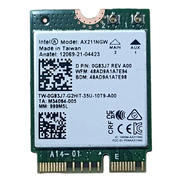 Tarjeta De Red Intel Wifi 6e Ax211ngw + Antena Dell Optiplex