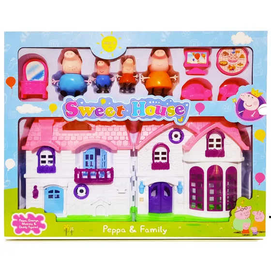 Peppa Casita Con Familia, Muebles Y Timbre C/luz Y Sonido