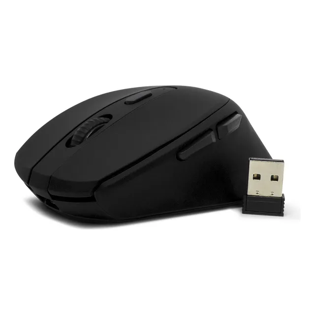Vorago MO-306 Mouse Inalambrico Clic Silencioso Bateria Recargable Integrada 2400 Dpi´s Ajustables 6 Botones Color Negro