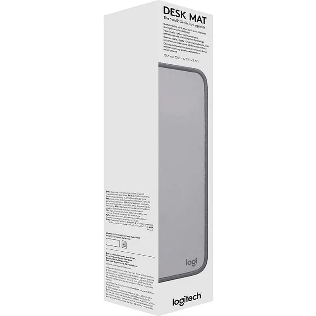 Logitech Desk Mat Studio Series, Alfombrilla De Escritorio Color Gris