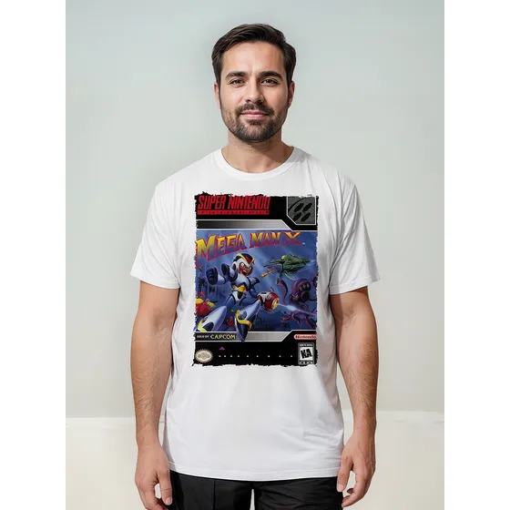 Camiseta Mega Man X Rock Capcom  Snes Nintendo 3583