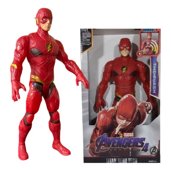 Boneco 30cm Articulado Com Som E Led Personagem:flash