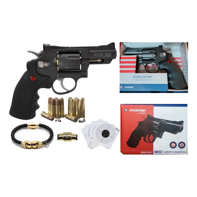Pistola Revolver Snr357 Crosman 45 Cuerpo Metal Diabolos Co2
