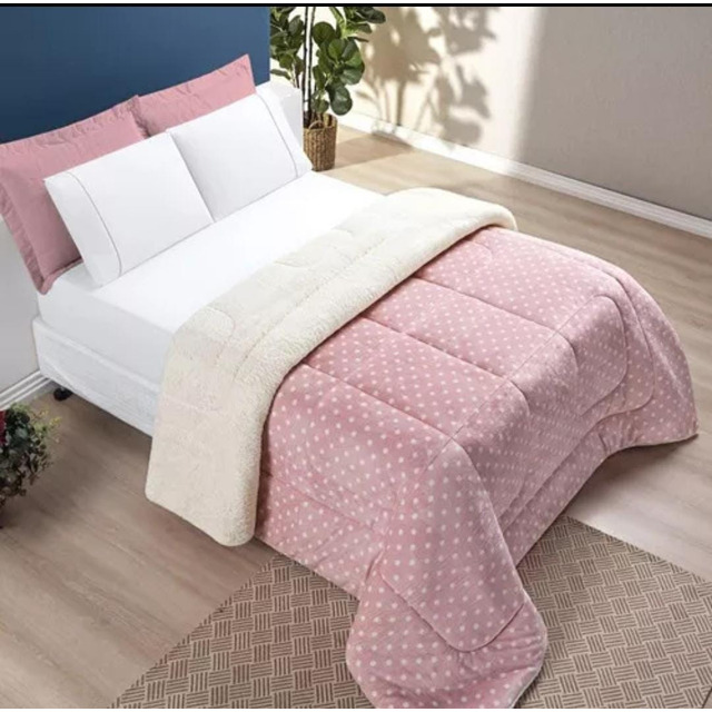 Coberdron Estampado Edredon Petit Poá Queen Inverno Fofinho Coberdron Estampado Edredon Petit Poá Queen Inverno Fofinho