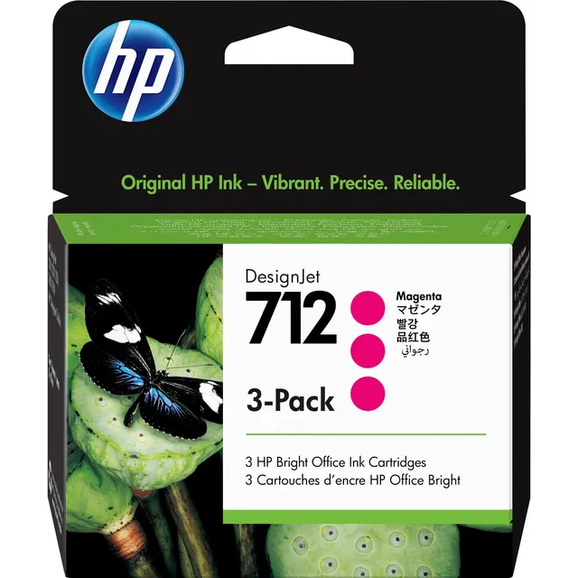 Tinta Hp Designjet 712 3ed78a 3 Pack 29ml Color Magenta