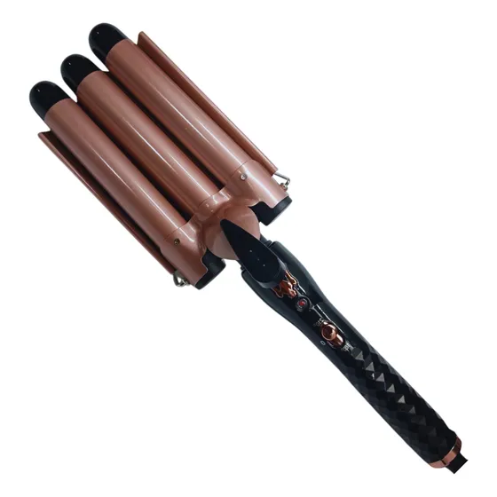 Rizadora Keratin 3d Pro Calor Controlado Tres Tubos