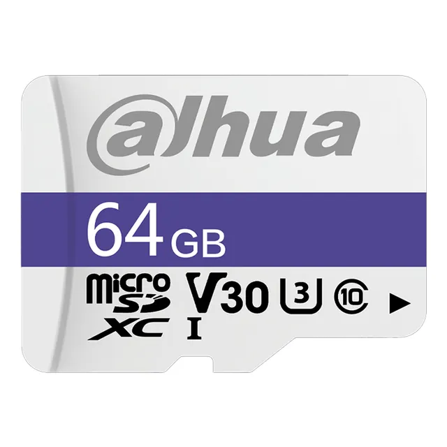 Dahua Memoria Microsdxc C100 V30 C10 U3 Dhi-tf-c100/64gb Anti Rayos X Resistente A Altas Y Bajas Temperaturas Lectura Y Escritura 95/30 Mb/s A Prueba De Agua Antimagnética Blanca