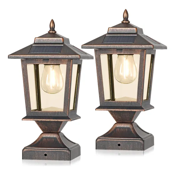 Luz Solar Tapa Poste Impermeable Para Exterior Madera 4 X 2