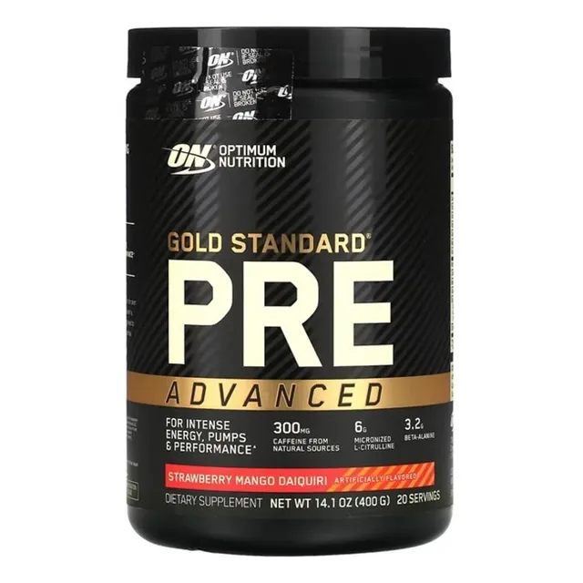 Pre Entreno On Gold Standard 20 Servicios - Fisica Sabor Strawberry Mango Daiquiri