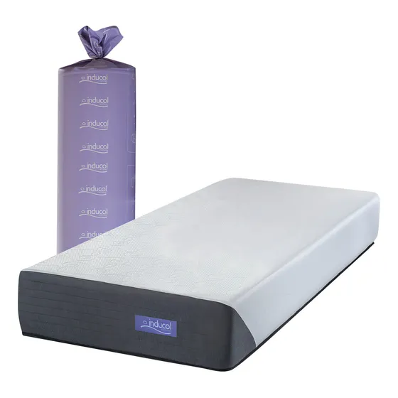 Inducol Espuma Limay colchon aireada alta densidad 1 plaza y media 90x190x22 enrollado