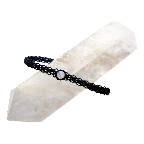 Choker Gargantilla Con Cuenta De Opalina 100% Hecho A Mano