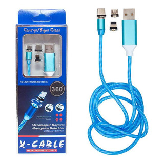 Cable Magnético Led Carga 2.1 A, 1 Mts 3 Puntas, En Caja Cable Magnético Led Carga 2.1 A, 1 Mts 3 Puntas, En Caja