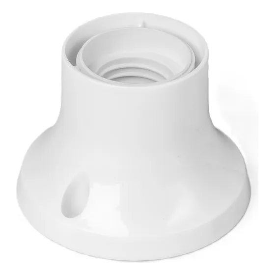 Pack 10 Unidades Portalampara E27 Plastico Base Recta Blanco
