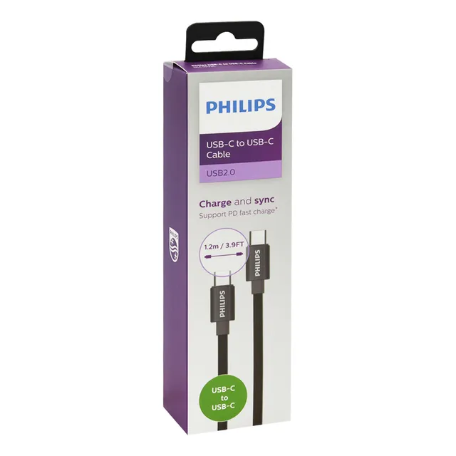 Cable Usb-c A Usb-c 1.2 Mts Negro Dlc5533c/97 
