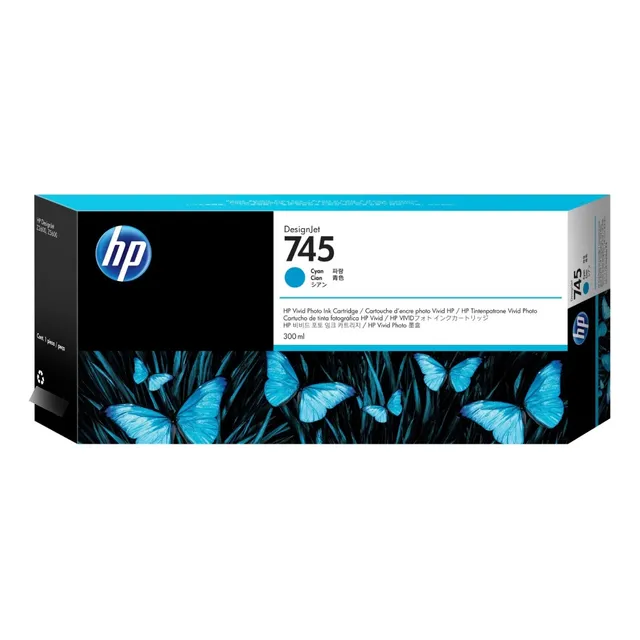 Cartucho De Tinta Hp 745 Color Cian De 300 Ml