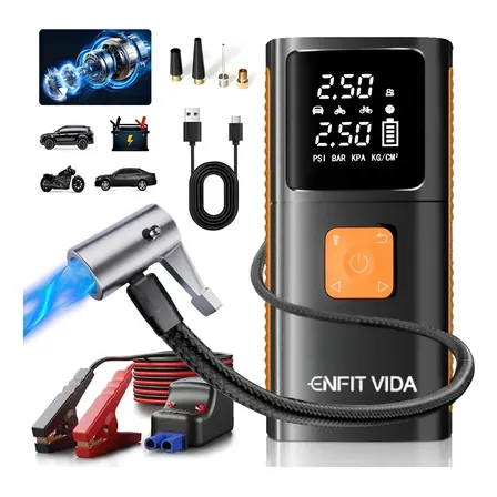 Auxiliar Partida Bateria Portátil E Compressor Ar Emergência
