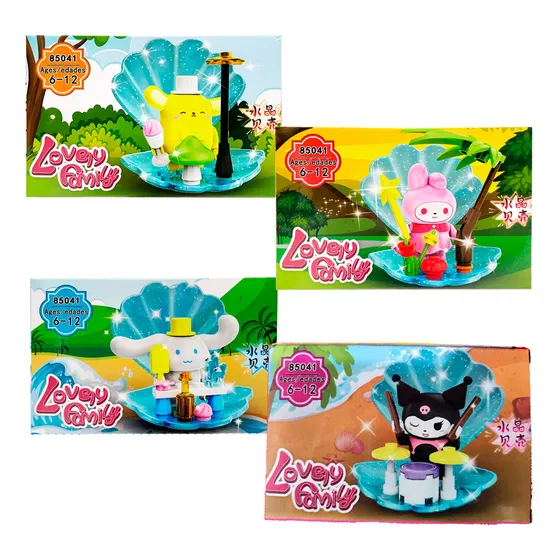 Figura Armable De Bloques 4 Pz Kuromi Hello Kitty Melody