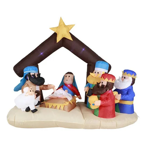 Inflable Navideño Nacimiento De Jesus Y Reyes Magos 2.00mts Color Unicolor