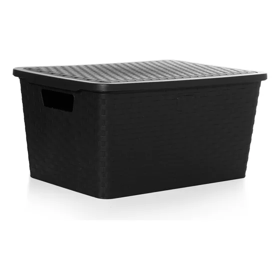 Canasto Organizador Tecson Lectra Símil Rattan Mediano X3uds