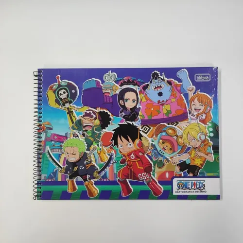 Caderno Brochurão 48fls One Piece Chapéus De Palha Tilibra