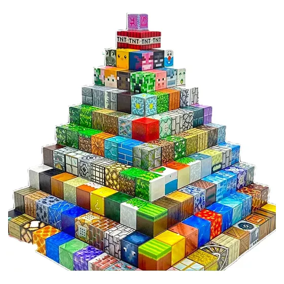 Blocos Magnéticos Minecraft - 20 Peças De Construção