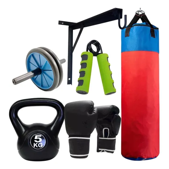 Combo Box Kit De Boxeo Bolsa +guantes+relleno+soporte Hand G