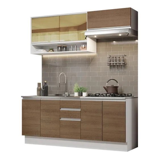 Cocina Integral Madesa Glamy GRGL2000099B 2m Blanco Marrón