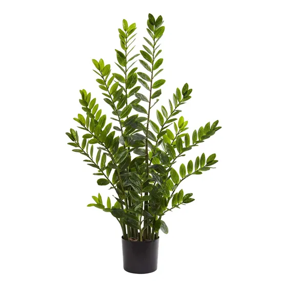 4 Zamioculcas Plantas De Seda Artificial Verde